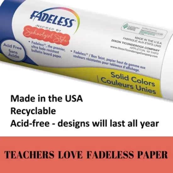 Fadeless&reg; Schoolgirl Style&trade; Bulletin Board Paper, 48" x 50' Roll, Cotton Candy Cloud image {2}
