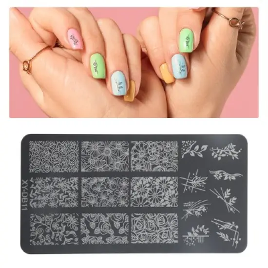 Unique Bargains Colorful Nail Art Stamp XY-DB11 Silver Tone 1 Pc image {2}