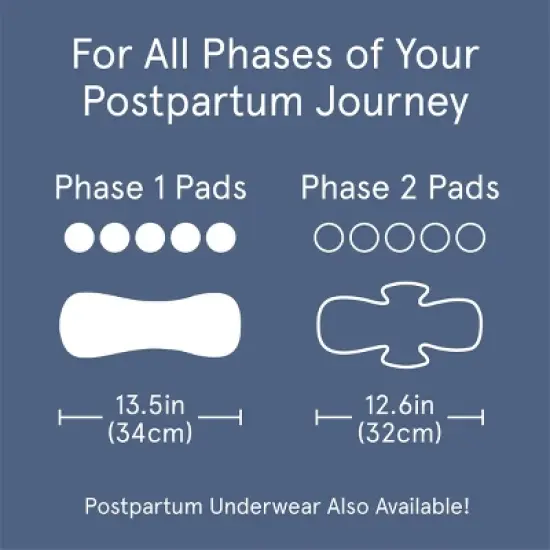 LOLA Phase 1 Postpartum Pads - Maximum Absorbency - 20ct image {7}