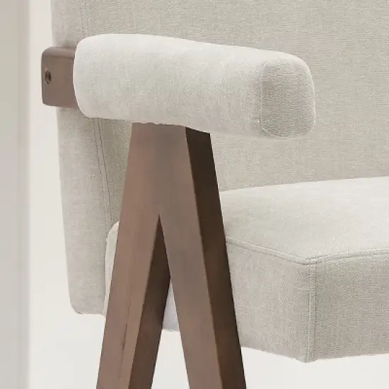 Set Of 3 Morgan 25.5" Height Upholstered Seat and Back Counter Stools With Upside Down "V" shape design Solid Wood Legs-The Pop Maison image {6}