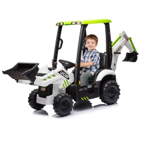 Ride on Excavator Bulldozer, 12V Kids Electric Vehicle with Remote Control, Front Loader, Digger, Horn, Adjustable Seat, Excavator Ride on Car Toy image {9}