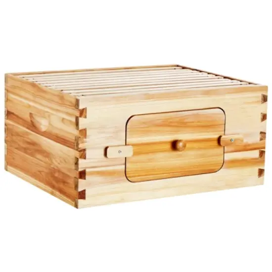VEVOR Bee Hive Deep Box Starter Kit, 100% Beeswax Coated Natural Cedar Wood, Langstroth Beehive Kit with 10 Frames and Foundations image {8}