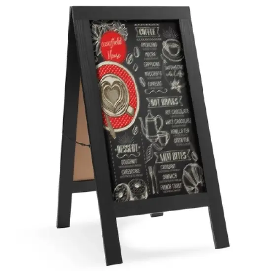 Casafield 40" x 20" A Frame Chalkboard Sign, Double-Sided Magnetic Wooden Menu Board for Caf&eacute;s, Restaurants, Sandwich Shops, Sidewalks, and Weddings image {8}