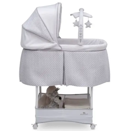 Delta Children Serta iComfort Hands-Free Auto-Glide Bedside Bassinet Portable Crib Features Silent Smooth Gliding Motion That Soothes Baby - Cameron image {2}
