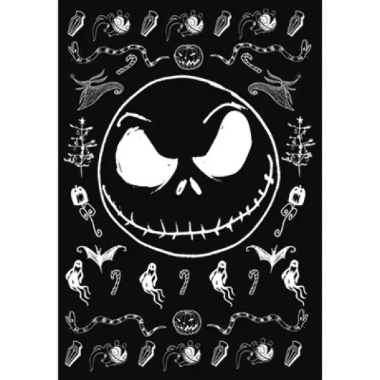 Junior's The Nightmare Before Christmas Halloween Jack Skellington Sweater Print Racerback Tank Top image {1}