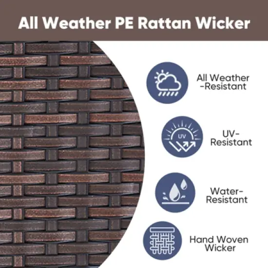 Gymojoy 2PCS Outdoor Patio Ottomans Wicker Ottomans Multipurpose Outdoor Furniture for Patio image {4}