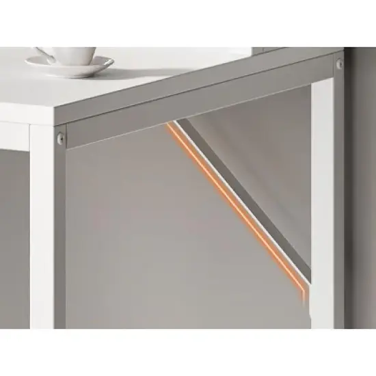 Lirago 60" Industrial Computer Desk with 2 Drawers and Storage Shelves Multi Functional Office Desk for Study Writing Gaming Workstation White image {1}