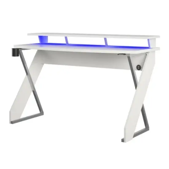 GDFStudio Bertram Modern 53.6" Gaming Desk with Metal Legs image {2}