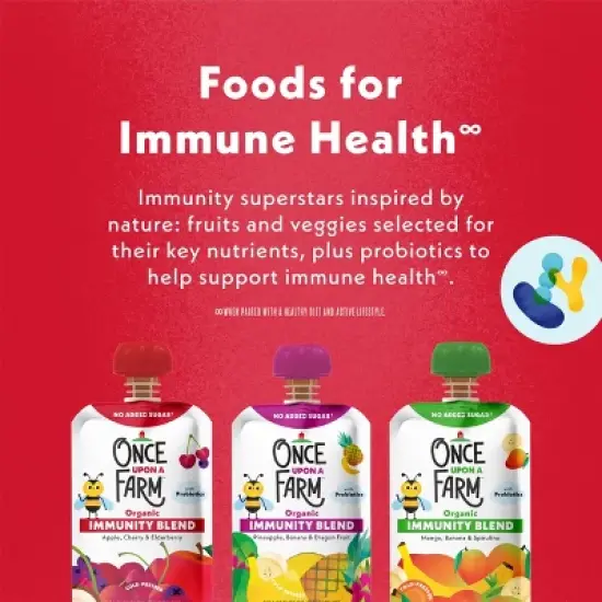 Once Upon a Farm Organic Immunity Blend Apple, Cherry, & Elderberry Kids' Snack - 3.2oz image {5}