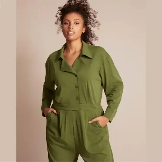 11 Honore Collection Women's Woven Stretch Challis Jumpsuit image {3}