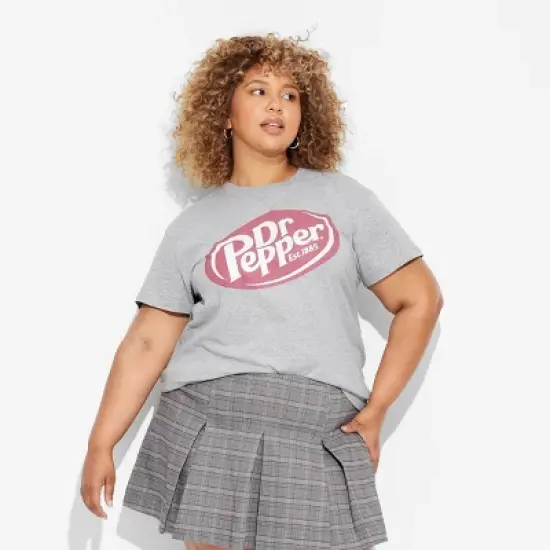Women's Dr Pepper Short Sleeve Graphic T-Shirt - Heather Gray image {4}