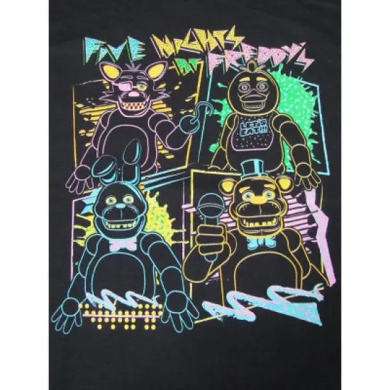 Five Nights at Freddy's Scary Video Game Bear Youth Black Graphic Tee image {1}