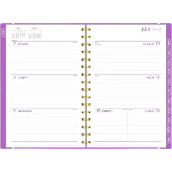 Mead 8.72"x6.02" 2025-2026 Small Color Pop Purple Check Planner image {3}