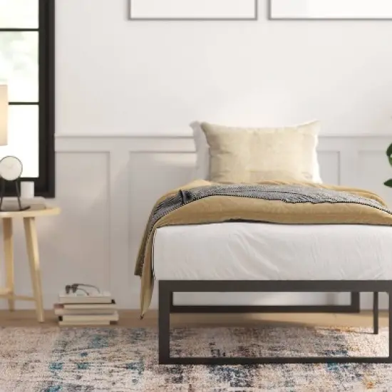 14" Branden Minimalist Steel Platform Bed Frame Black - Taylor & Logan image {2}