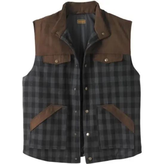 Boulder Creek by KingSize Men's Big & Tall &trade; PLAID MULTI-POCKET VEST image {1}