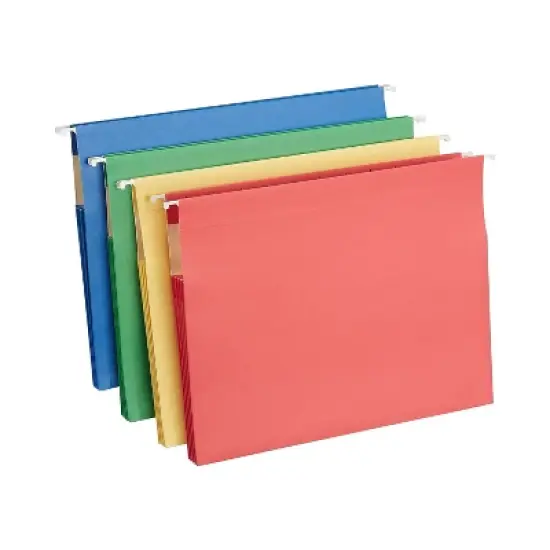 MyOfficeInnovations Hanging File Folders 3.5" Expansion Letter Size Assorted 4/PK 419192 image {5}