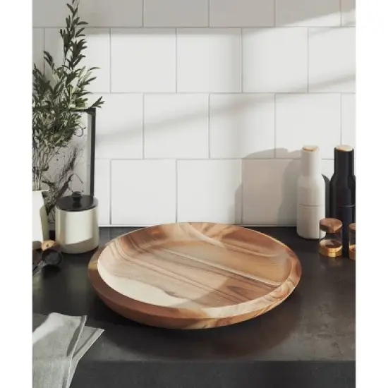 18" Acacia Grand Centerpiece Platter - Lipper International image {6}