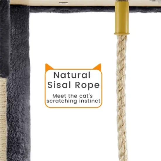 Yaheetech 72&Prime; Height Cat Tree Cat Condos for Small/Medium Cats Dark Gray image {8}