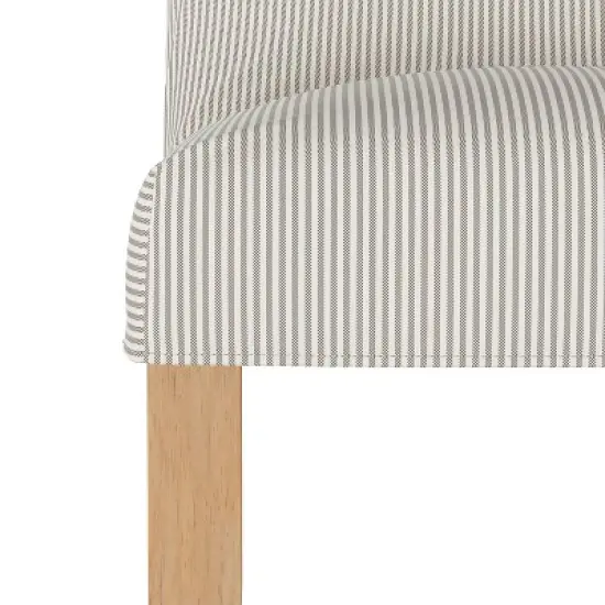 Kendra Slipcover Counter Height Barstool Oxford Stripe Taupe - Skyline Furniture image {4}