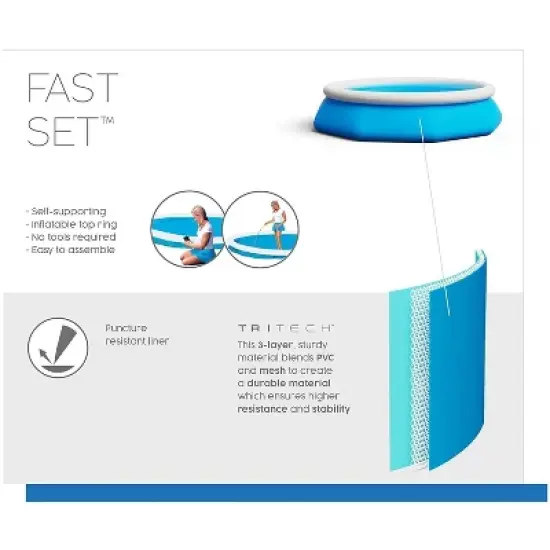 Pool Central 8ft Round Inflatable Easy Set Kids Swimming Pool with Filter Pump image {5}