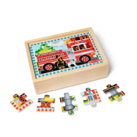 Melissa & Doug Wooden Jigsaw Puzzles in a Box - Pets, Vehicles image {2}