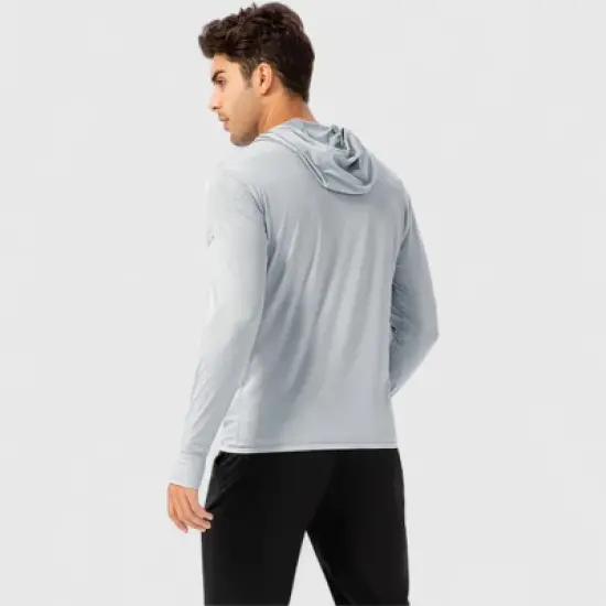 Anna-Kaci Active Men's Lightweight Zip-Up Hooded Jacket with Thumbholes and UPF 50+ Protection image {2}