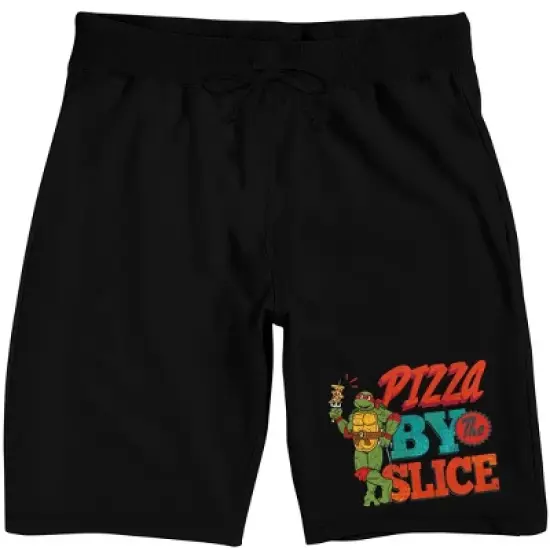 Teenage Mutant Ninja Turtles Pizza By The Slice Men's Black Sleep Pajama Shorts image {3}