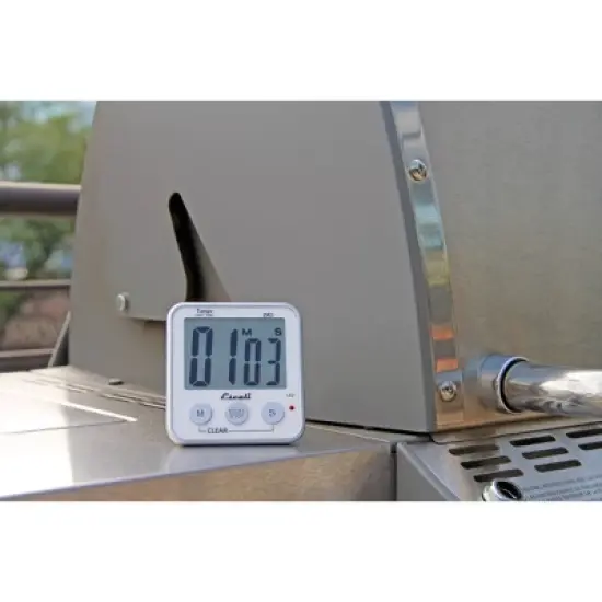 Escali Extra Large Display Digital Timer: Magnetic Kitchen Timer, Backlit LCD, Freestanding, Stainless Steel, Battery Included image {3}