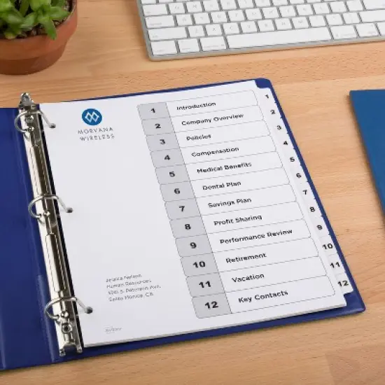 Avery Dividers for 3 Ring Binders, 12 Tabs per Set, Customizable Table of Contents, Classic White Tabs (3 Sets of 11078) image {5}