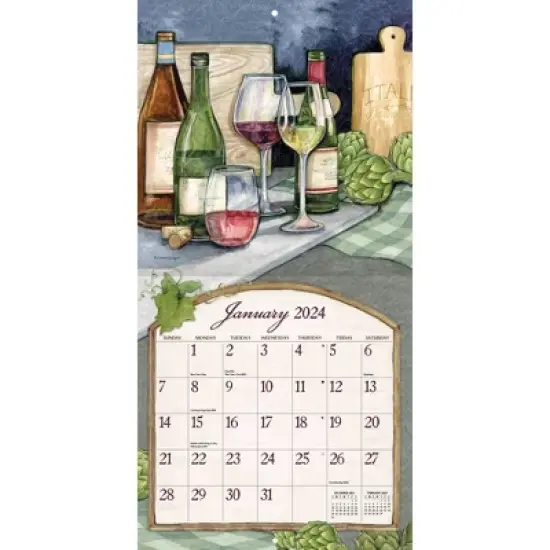 Lang 2024 Wall Calendar 12"x12" Wine Cellar image {1}