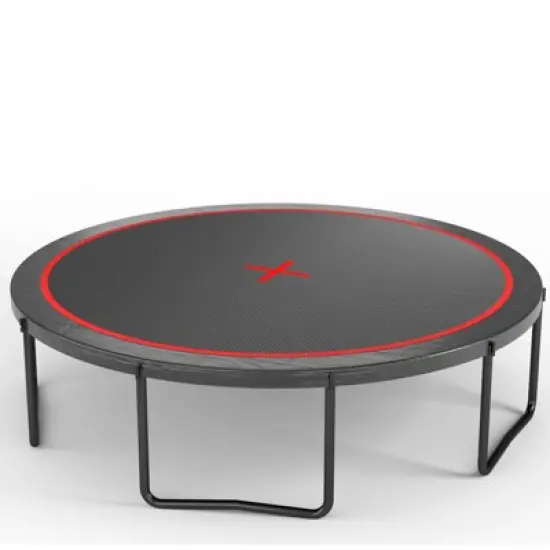 HFYee 8/12/14FT Starter Trampoline Kit Soft Basketball Board & Inflator for Ages 4+ Blue Safety Net image {4}