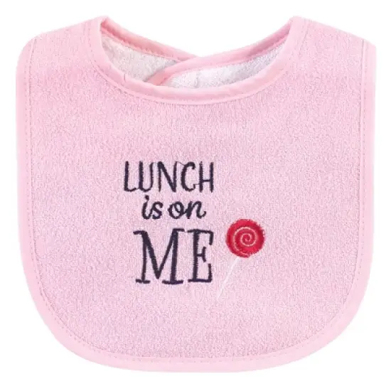 Hudson Baby Infant Girl Cotton Terry Bib and Burp Cloth Set 5pk, Cupcake, One Size image {3}