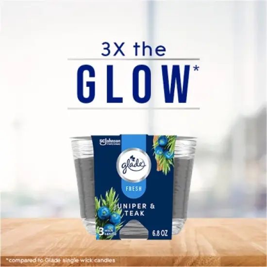 Glade 3 Wick Candle - Juniper & Teak - 6.8oz image {6}