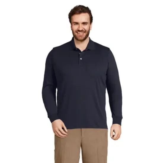 Lands' End Men's Long Sleeve Super Soft Supima Polo Shirt image {5}