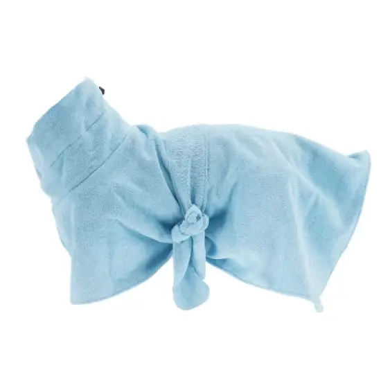 Unique Bargains Drawstring Dog Bathrobe Soft Fast-Drying Dog Towel S Blue image {6}