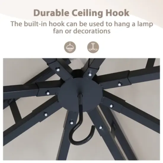 EAGLE PEAK 10'x10'Double Roof Outdoor Patio Gazebo with Mesh Netting image {3}