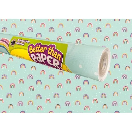 Teacher Created Resources&reg; Better Than Paper Bulletin Board Roll, Oh Happy Day Rainbows, 4-Pack image {1}