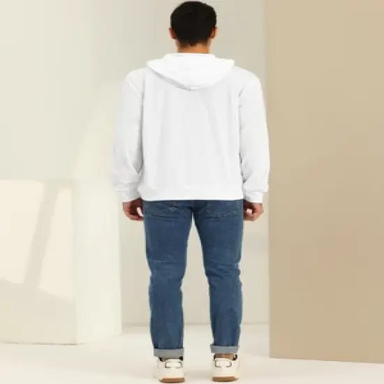 Lars Amadeus Men's Zip Up Long Sleeves Solid Color Knit Hooded Jackets image {4}