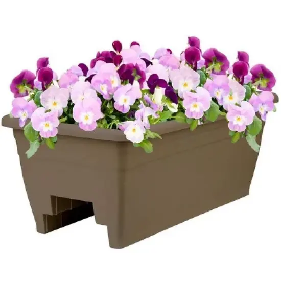 HC Companies SPX24DB0E2112-Inch Outdoor Durable Plastic Deck Planter Box for Flowers, Vegetables, and Succulents, Chocolate image {3}