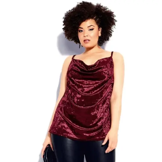 Women's Plus Size Velvet Lust Cami - ruby | CITY CHIC image {10}