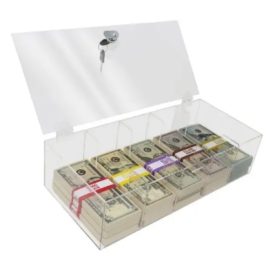 Nadex Coins&trade; 5-Compartment Currency Tray with Locking Cover in Clear image {2}