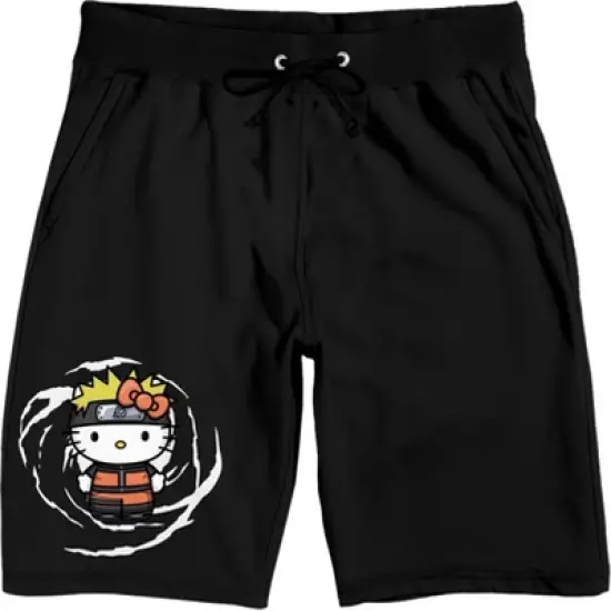 Naruto X Hello Kitty Sanrio Team 07 Men's Short Sleeve Shirt & Sleep Shorts Set image {3}