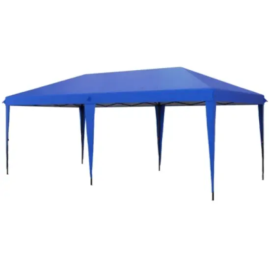 DSVIMOY 10'*20' Pop Up Canopy Tent, Outdoor Instant Gazebo Sun Shade Shelter for Catering, Wedding, Blue, 230.4"*116.4"*106.8" image {1}