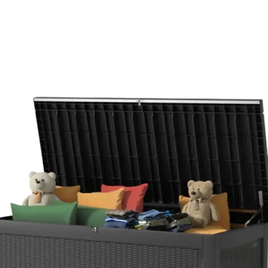 NAYSAYE Deck Box, 260 Gal Outdoor Storage Deck Box, Small Patio Storage Bin for Garden Tools image {4}