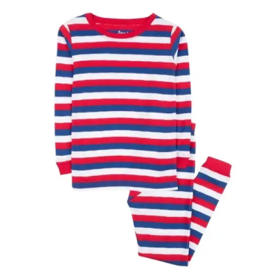 Leveret Kids Two Piece Cotton Striped Boys Pajamas image {10}