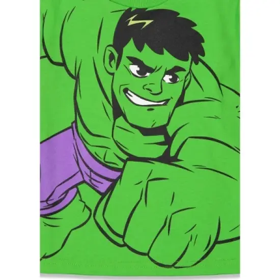 Marvel Avengers Spider-Man Hulk Graphic T-Shirt and Bike Shorts Outfit Set Toddler to Big Kid image {6}