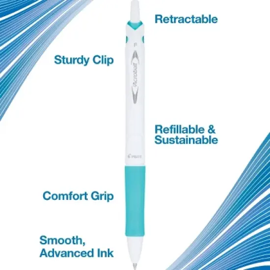 Pilot 3pk Acroball Breast Cancer Awareness Ballpoint Pens Fine Point 0.7mm Black Ink image {4}