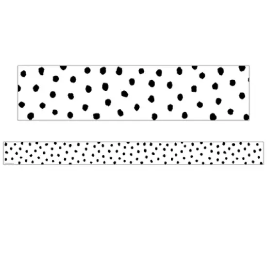 Teacher Created Resources&reg; Black Painted Dots on White Straight Border Trim, 35 Feet Per Pack, 6 Packs image {1}