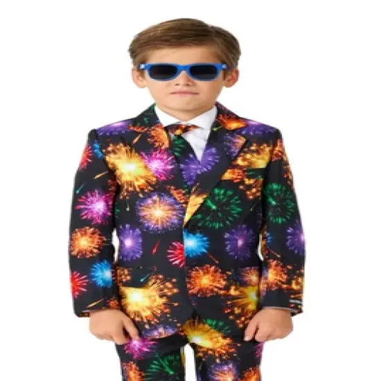 Suitmeister Boys Christmas Suit - Fireworks Black image {2}