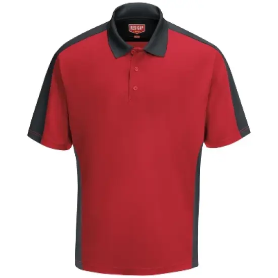 Red Kap&reg; Men's Short Sleeve Performance Knit&reg; Two-Tone Polo image {9}